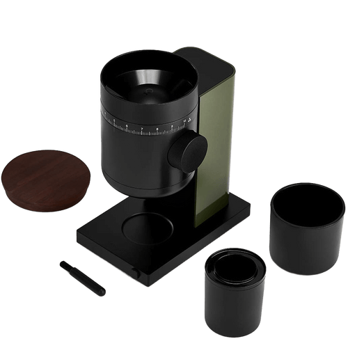 FELLOW OPUS 2 CONICAL BURR GRINDER WOODLAND GREEN & WALNUT - DYKE & DEAN