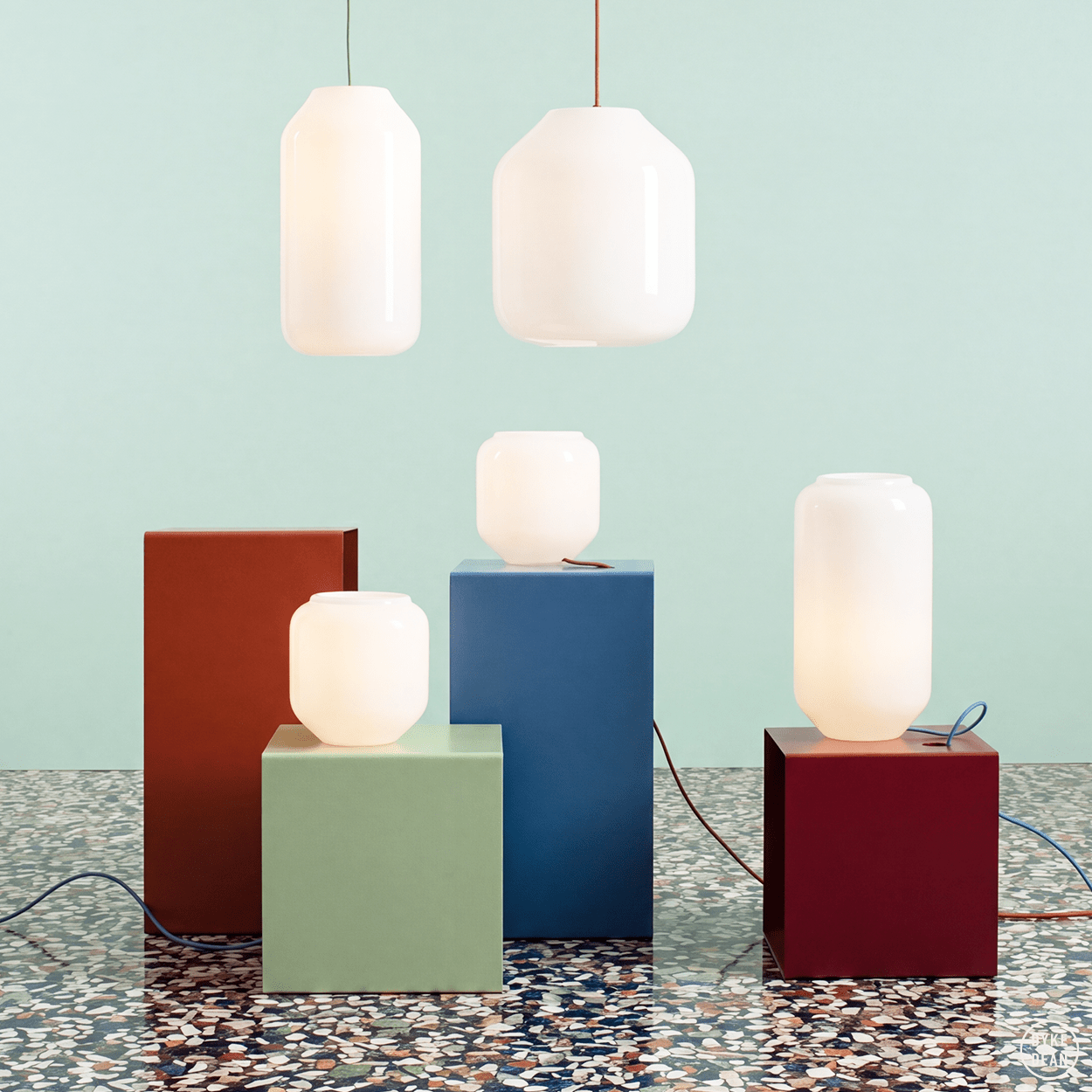 FLASK TERRACOTTA GLASS PENDANT LIGHT XL - DYKE & DEAN