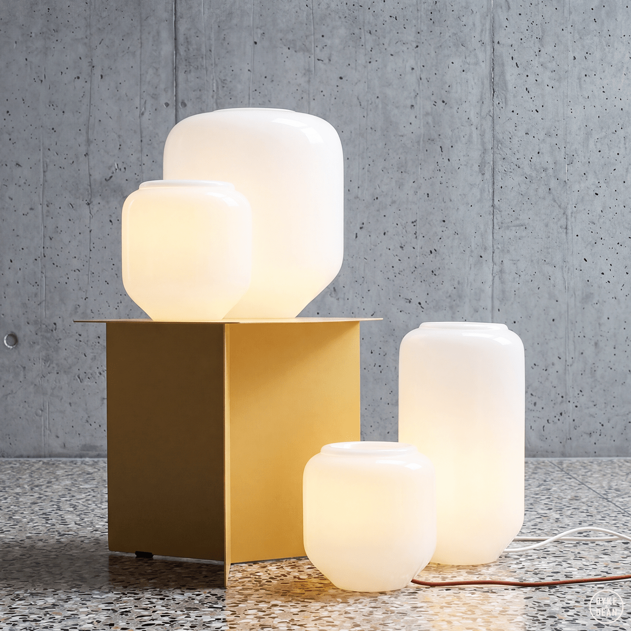 FLASK TERRACOTTA TABLE & FLOOR GLASS LIGHT - DYKE & DEAN