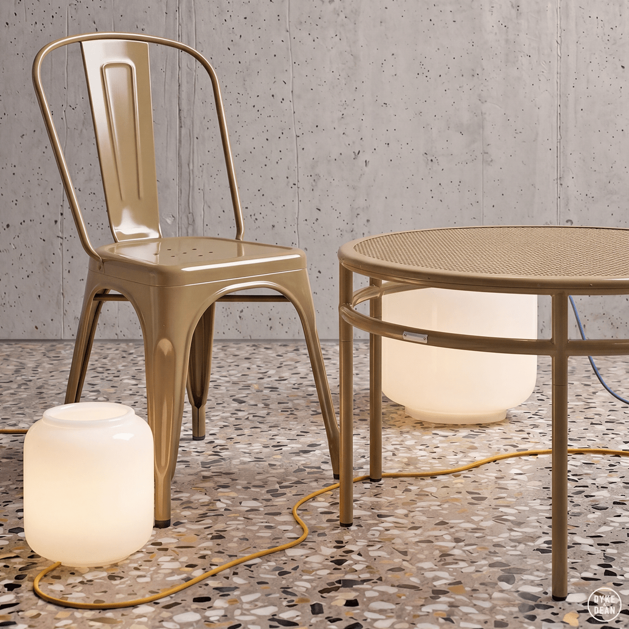 FLASK TERRACOTTA TABLE & FLOOR GLASS LIGHT - DYKE & DEAN