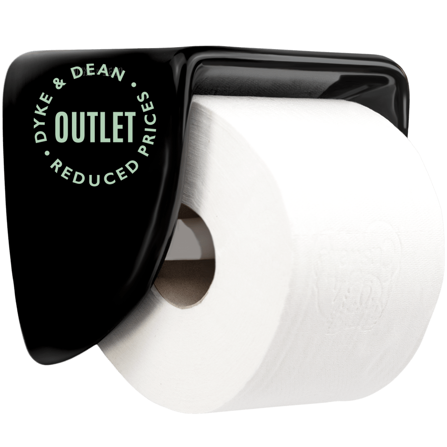 FLAT TOP PORCELAIN TOILET PAPER HOLDER BLACK OUTLET - DYKE & DEAN