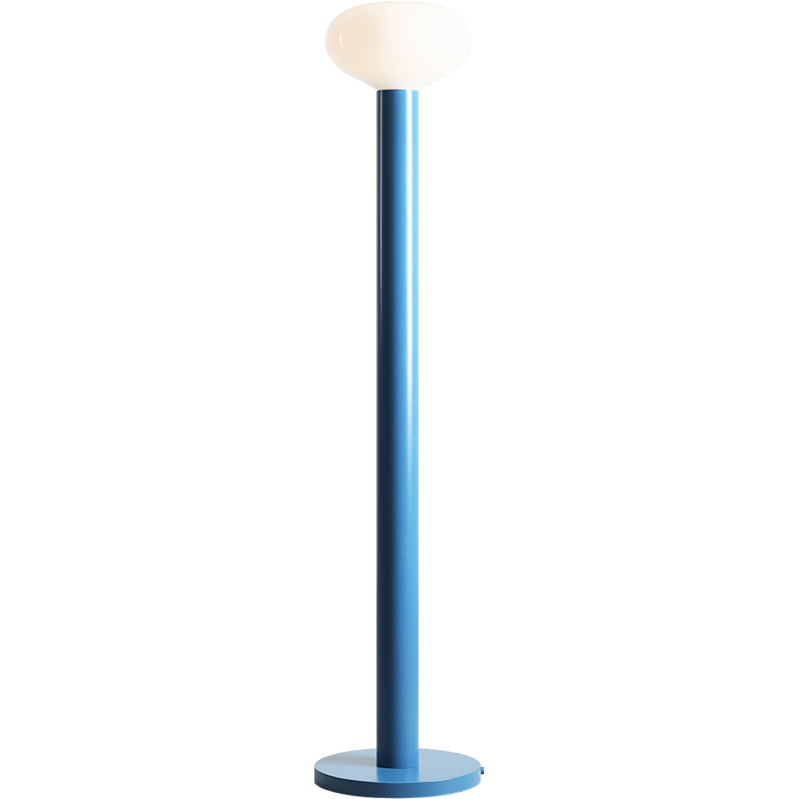 FLO OPAL GLASS ORB FLOOR LIGHT BLUE - DYKE & DEAN