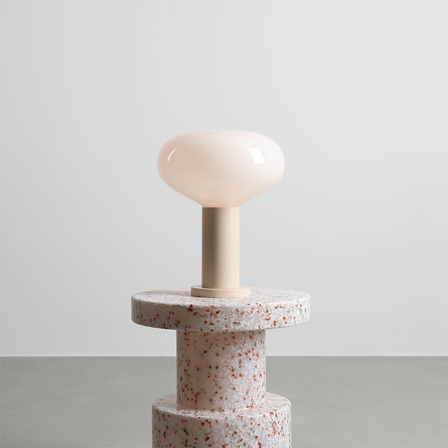 FLO OPAL GLASS ORB LARGE TABLE LIGHT CREAM - DYKE & DEAN