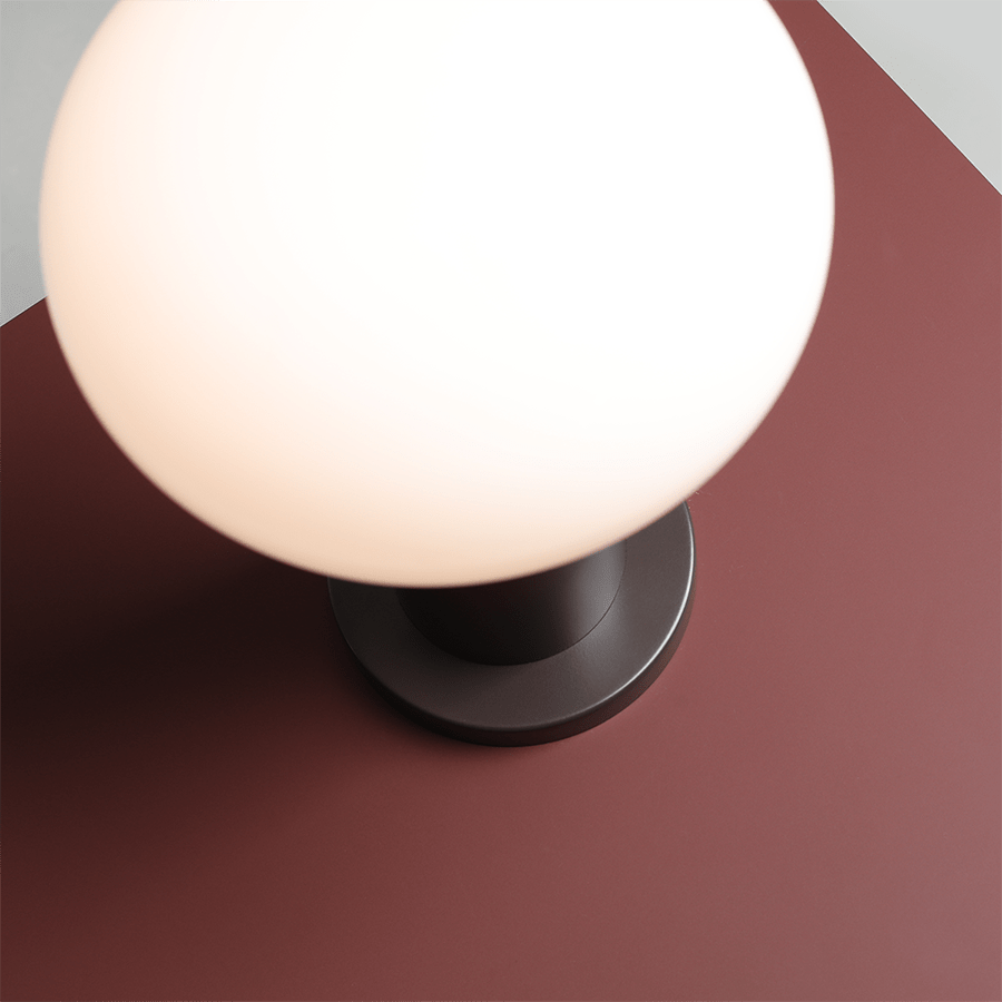 FLO OPAL GLASS ORB LARGE TABLE LIGHT MOKKA - DYKE & DEAN