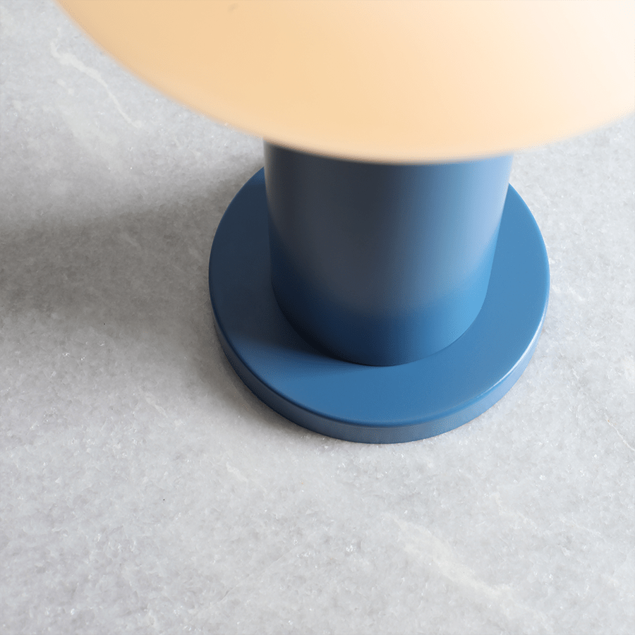 FLO OPAL GLASS ORB SMALL TABLE LIGHT BLUE - DYKE & DEAN