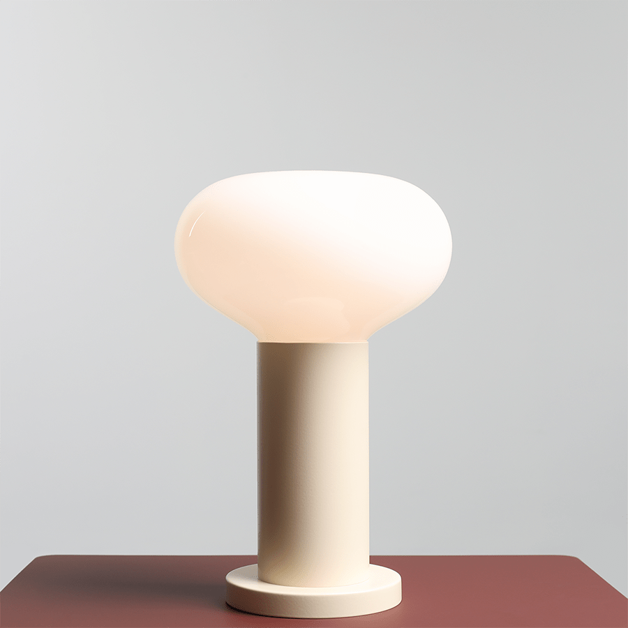 FLO OPAL GLASS ORB SMALL TABLE LIGHT CREAM - DYKE & DEAN