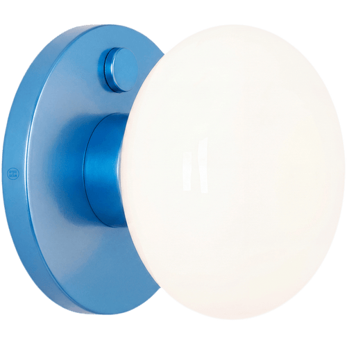 FLO OPAL GLASS ORB WALL LIGHT BLUE - DYKE & DEAN