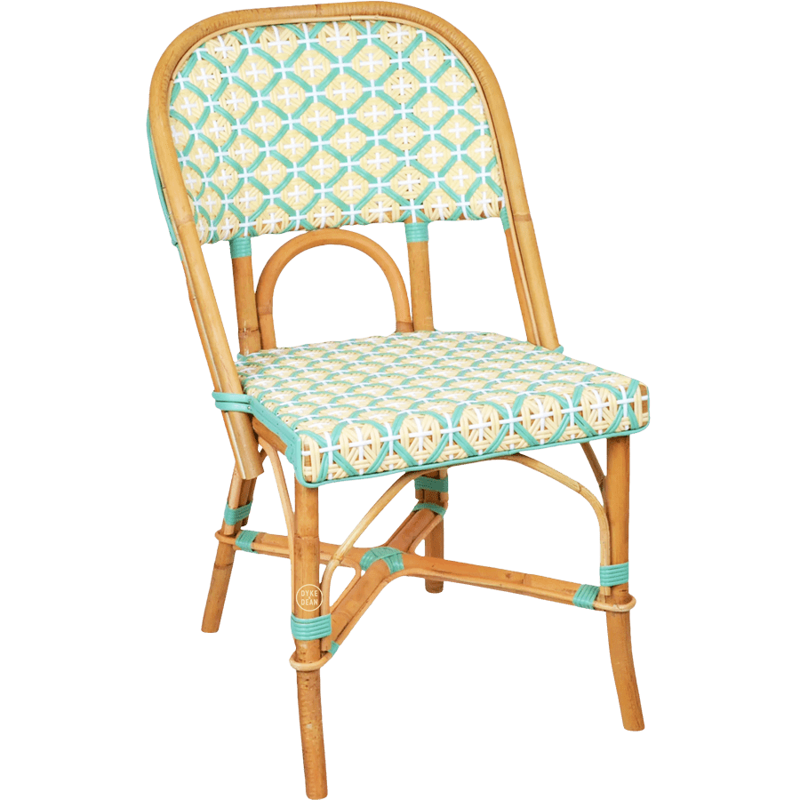FRENCH BISTRO RATTAN CHAIR CROSSES JADE - DYKE & DEAN