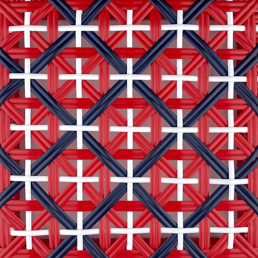 FRENCH BISTRO RATTAN CHAIR CROSSES RED - DYKE & DEAN