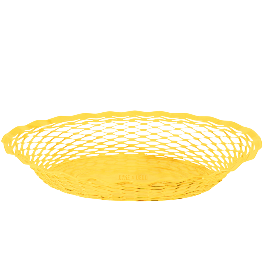 FRENCH EXPANDED OVAL SERVING BASKET YELLOW - DYKE & DEAN