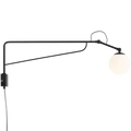 FUNCTIONAL ADJUSTABLE LONG WALL ARM LIGHT BLACK - DYKE & DEAN