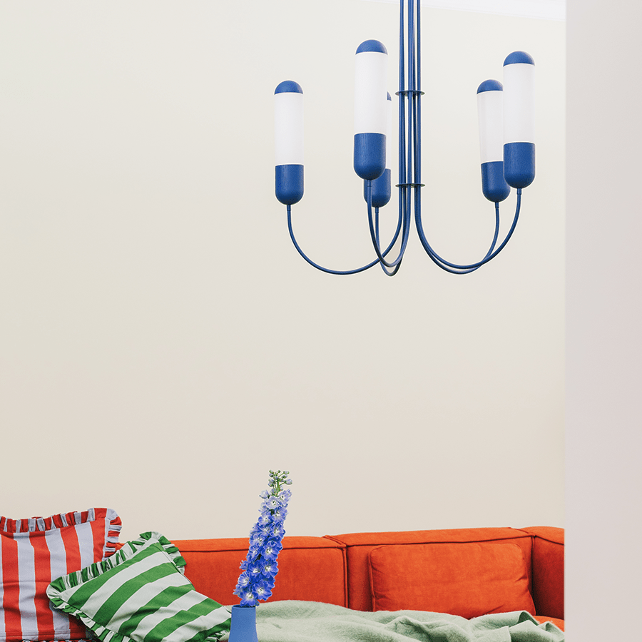 FUNSUI CHANDELIER FIXED LIGHT LONG NAVY BLUE - DYKE & DEAN