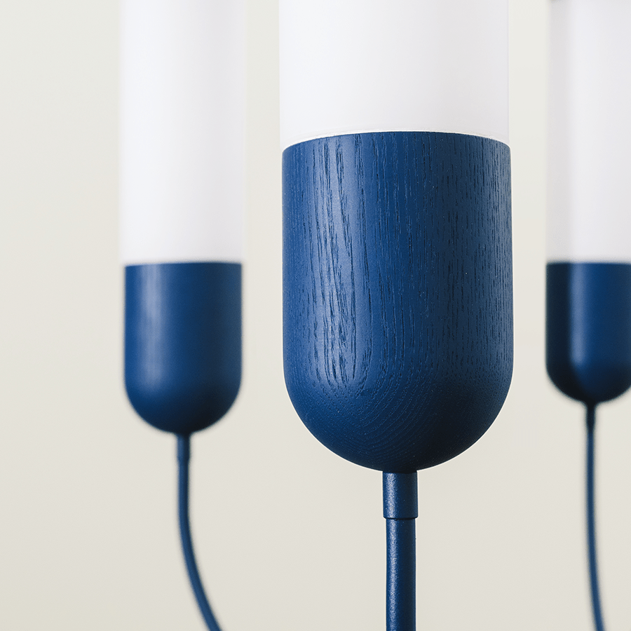 FUNSUI CHANDELIER FIXED LIGHT LONG NAVY BLUE - DYKE & DEAN