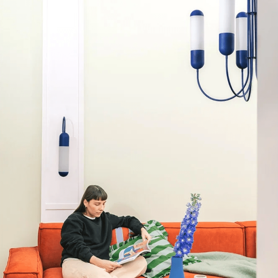 FUNSUI PILL WALL LIGHT TUBE BLACK - DYKE & DEAN