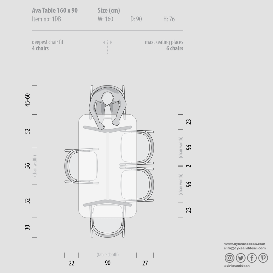 GAZZDA AVA OAK DINING TABLE 160 X 90 - DYKE & DEAN
