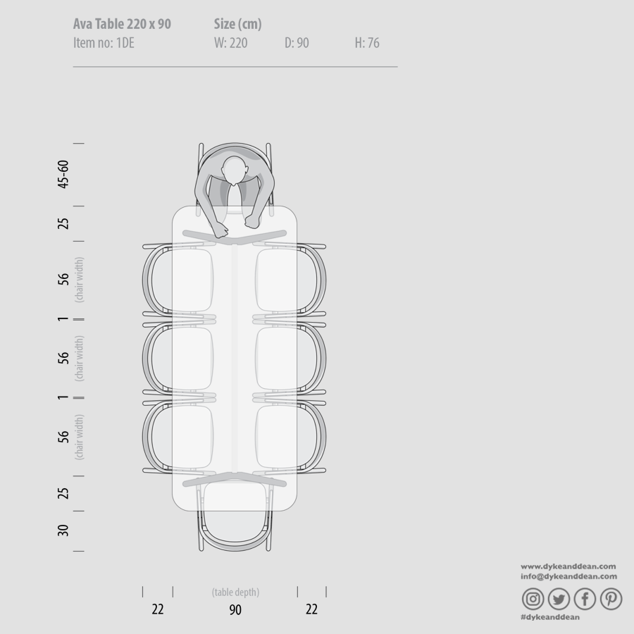 GAZZDA AVA OAK DINING TABLE 220 X 90 - DYKE & DEAN