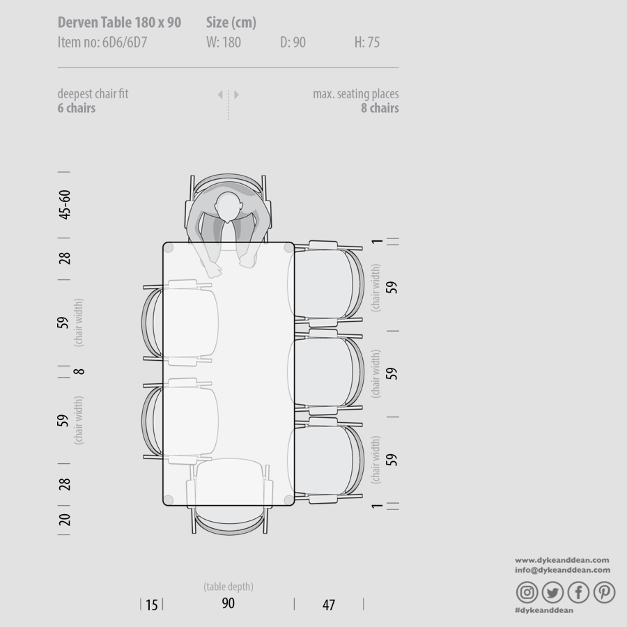 GAZZDA DERVEN TABLE OAK 180X90 - DYKE & DEAN