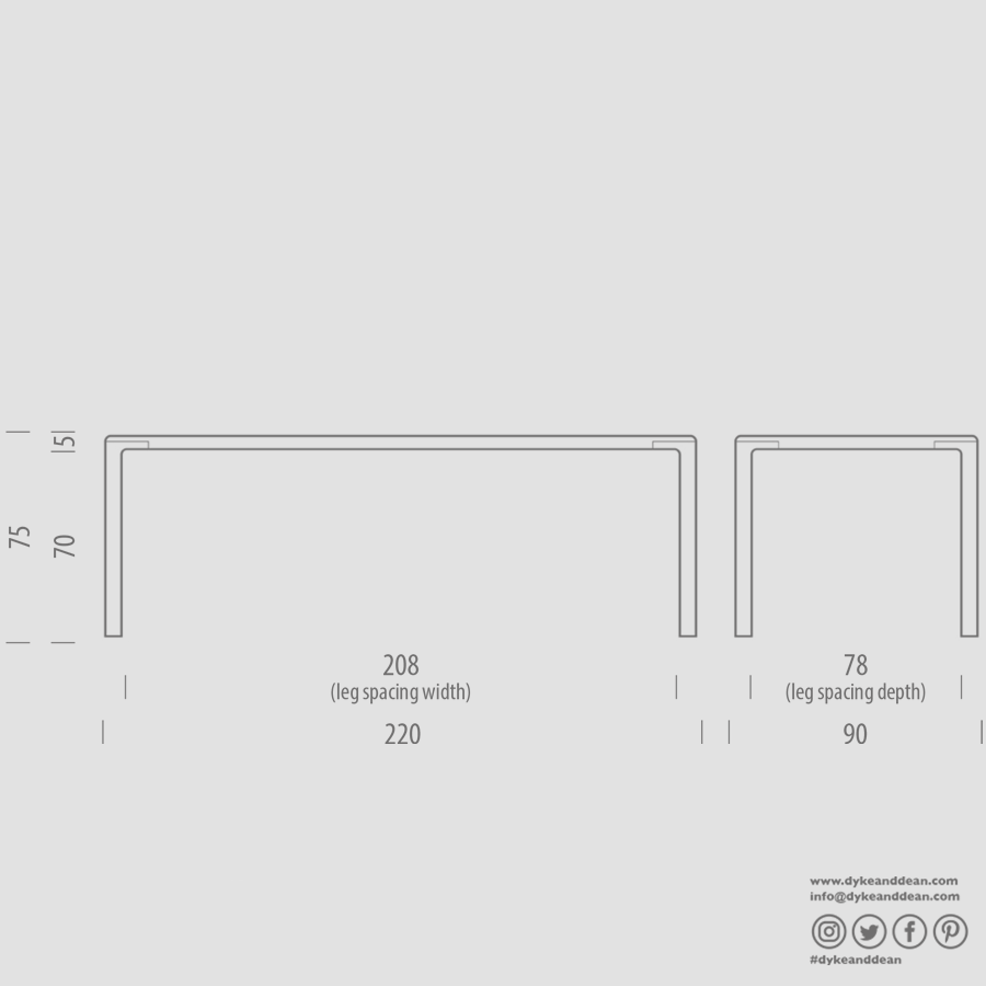 GAZZDA DERVEN TABLE OAK 220X90 - DYKE & DEAN