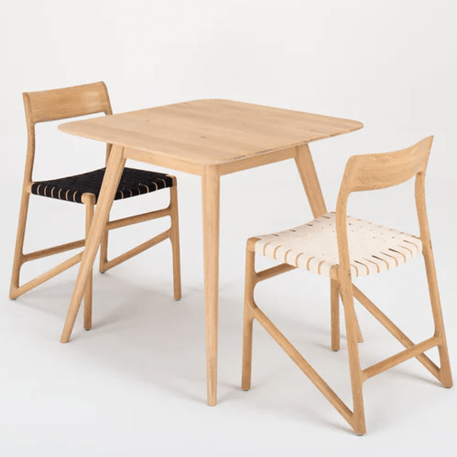 GAZZDA FAWN WHITE FABRIC CHAIR OAK - DYKE & DEAN