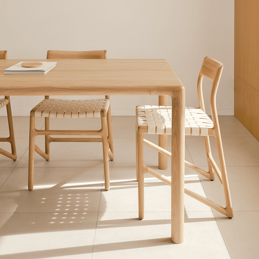 GAZZDA FAWN WHITE FABRIC CHAIR WALNUT - DYKE & DEAN