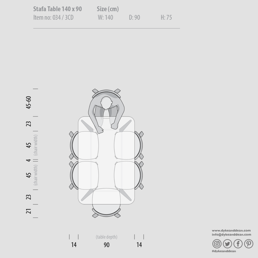 GAZZDA STAFA TABLE NATURAL OAK 140 x 90 - DYKE & DEAN