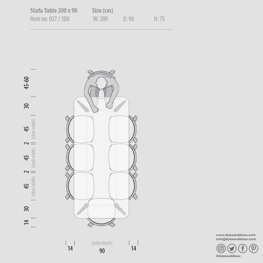 GAZZDA STAFA TABLE NATURAL OAK 200 x 90 - DYKE & DEAN