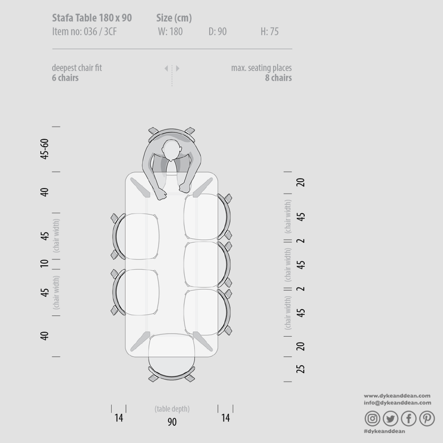 GAZZDA STAFA TABLE SMOKED OAK 180 x 90 - DYKE & DEAN