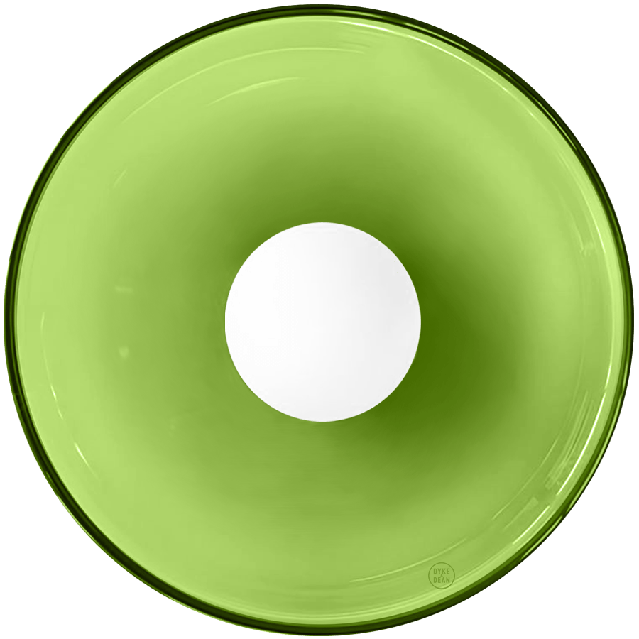 GLASS DISC WALL LIGHT APPLE GREEN 350mm - DYKE & DEAN