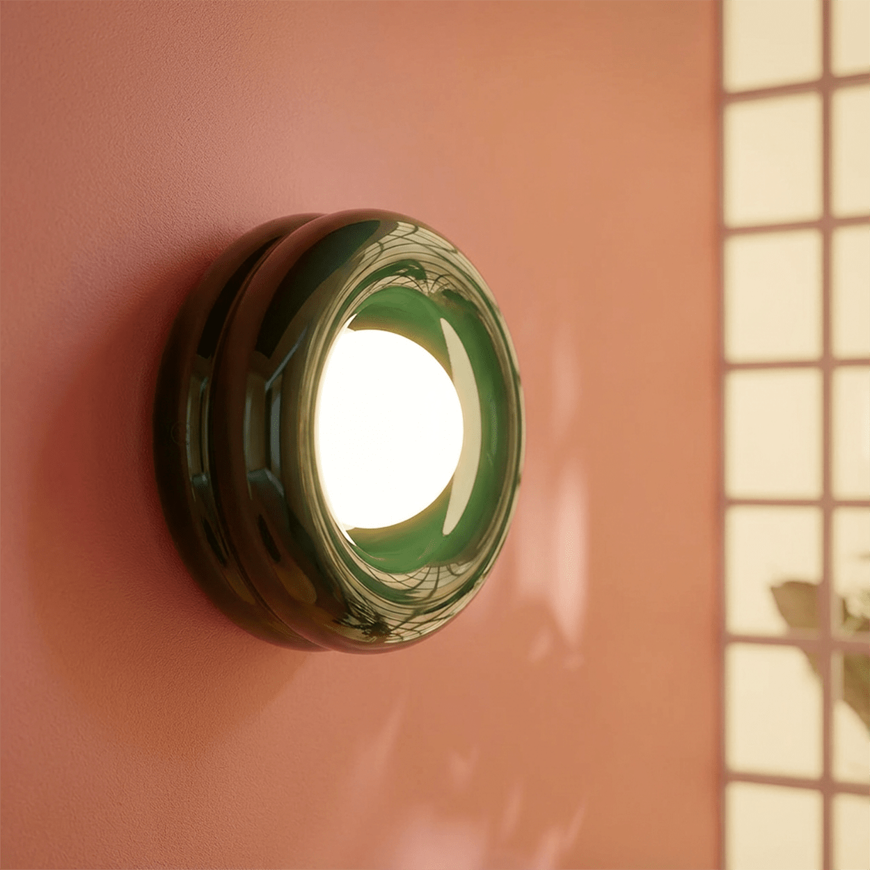 GREEN ORBIT GLASS GLOBE WALL CEILING LIGHT - DYKE & DEAN