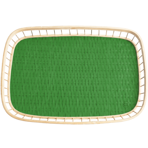 GREEN RATTAN SERVING TRAY - DYKE & DEAN
