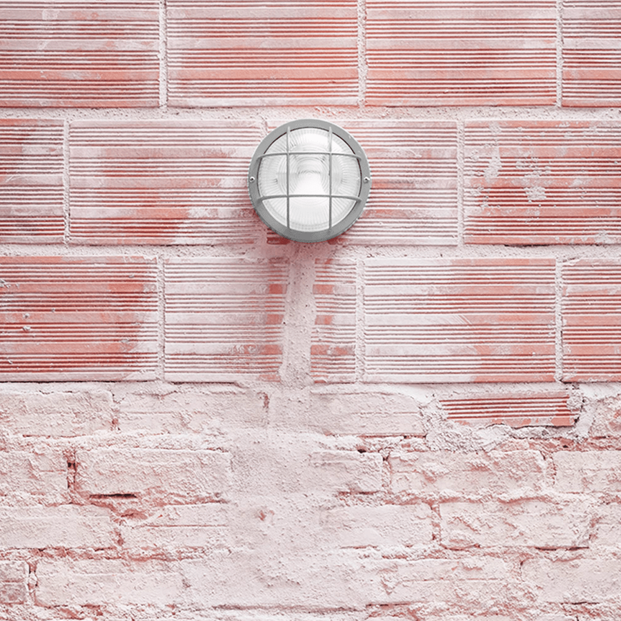 GREY PLASTIC ROUND BULKHEAD LAMP OUTLET - DYKE & DEAN