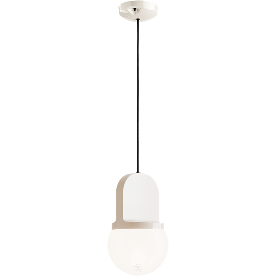 HABEA CERAMIC PENDANT LIGHT OPAL GLASS - DYKE & DEAN