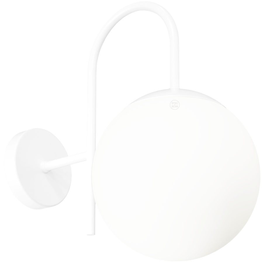 IP40 WATERPROOF OUTDOOR ARC WALL LIGHT LARGE GLOBE - DYKE & DEAN