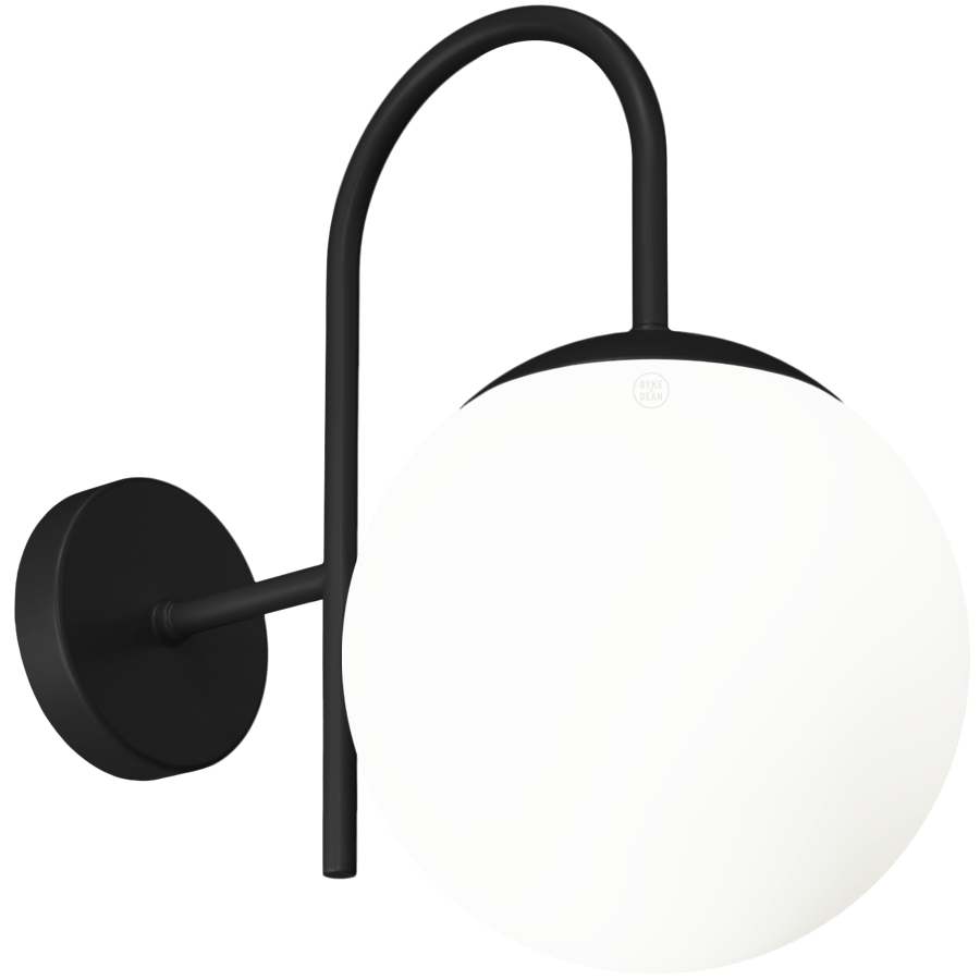 IP40 WATERPROOF OUTDOOR ARC WALL LIGHT LARGE GLOBE - DYKE & DEAN