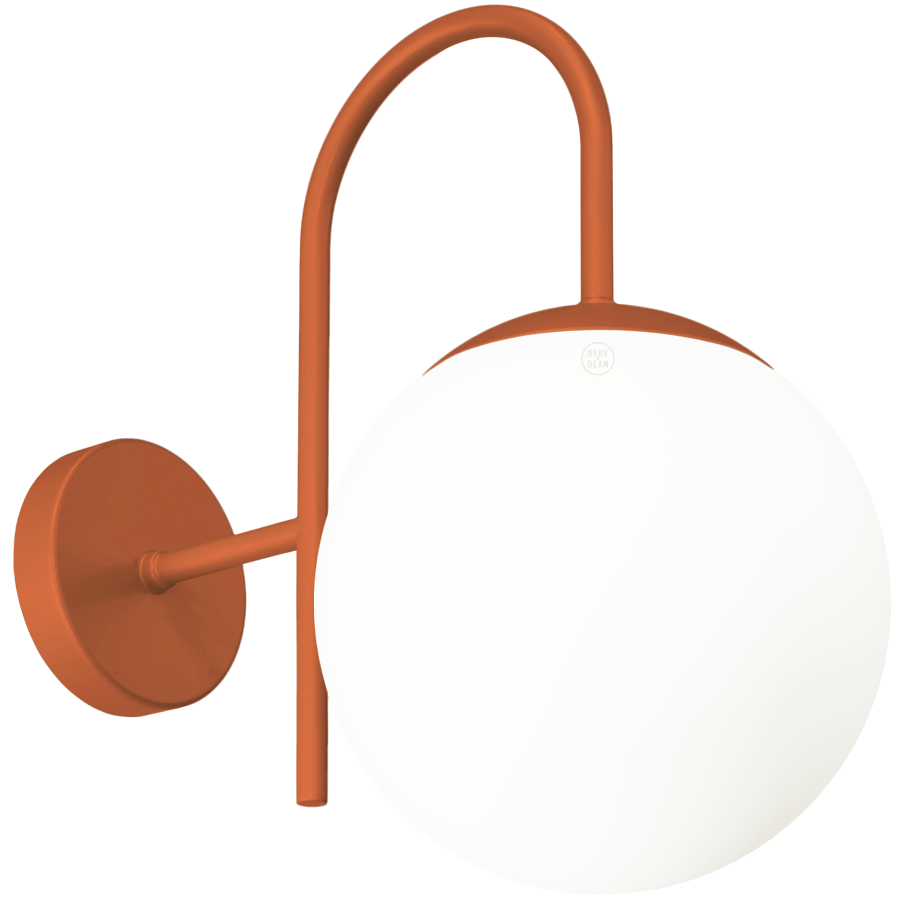 IP40 WATERPROOF OUTDOOR ARC WALL LIGHT LARGE GLOBE - DYKE & DEAN