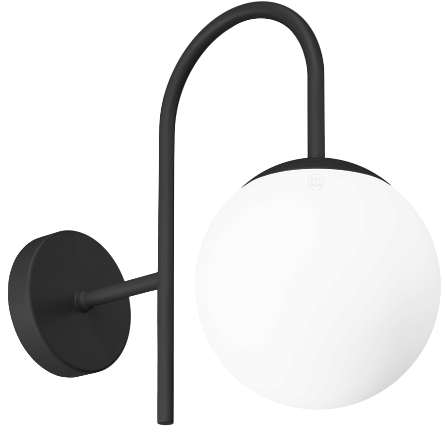 IP40 WATERPROOF OUTDOOR ARC WALL LIGHT SMALL GLOBE - DYKE & DEAN