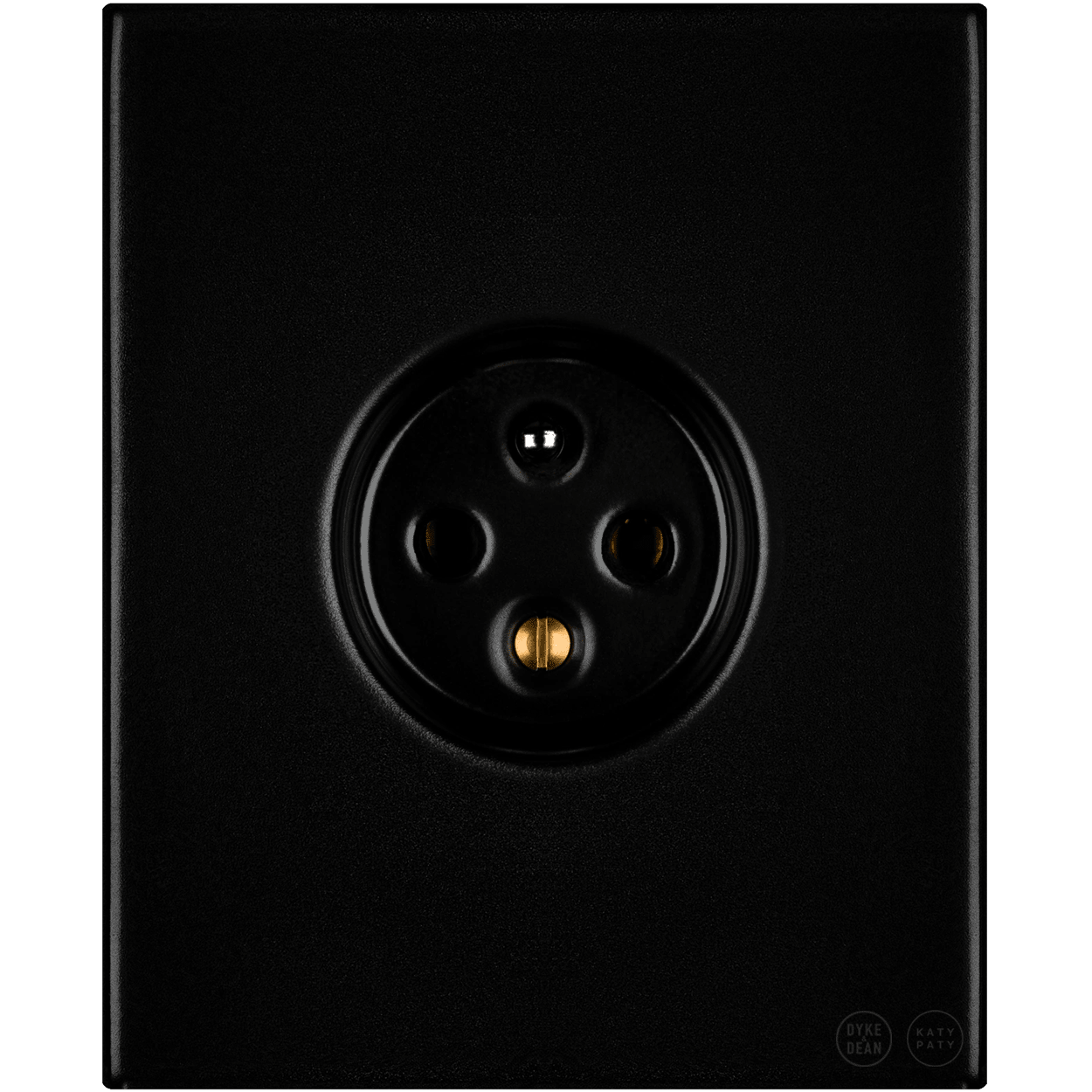 KATY PATY PORCELAIN PLATE 2 PIN EURO WALL SOCKET MATTE BLACK - DYKE & DEAN
