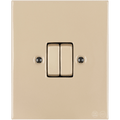 KATY PATY PORCELAIN PLATE WALL LIGHT SWITCH DOUBLE SAND - DYKE & DEAN