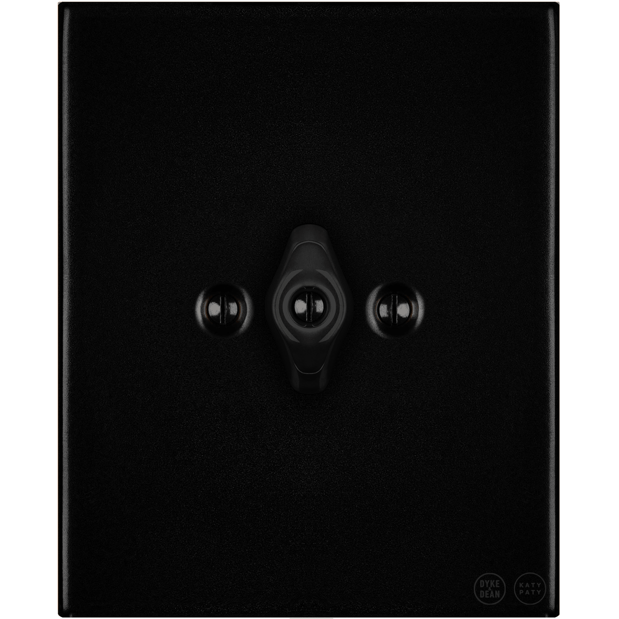 KATY PATY PORCELAIN PLATE WALL LIGHT SWITCH MATTE BLACK ROTARY - DYKE & DEAN