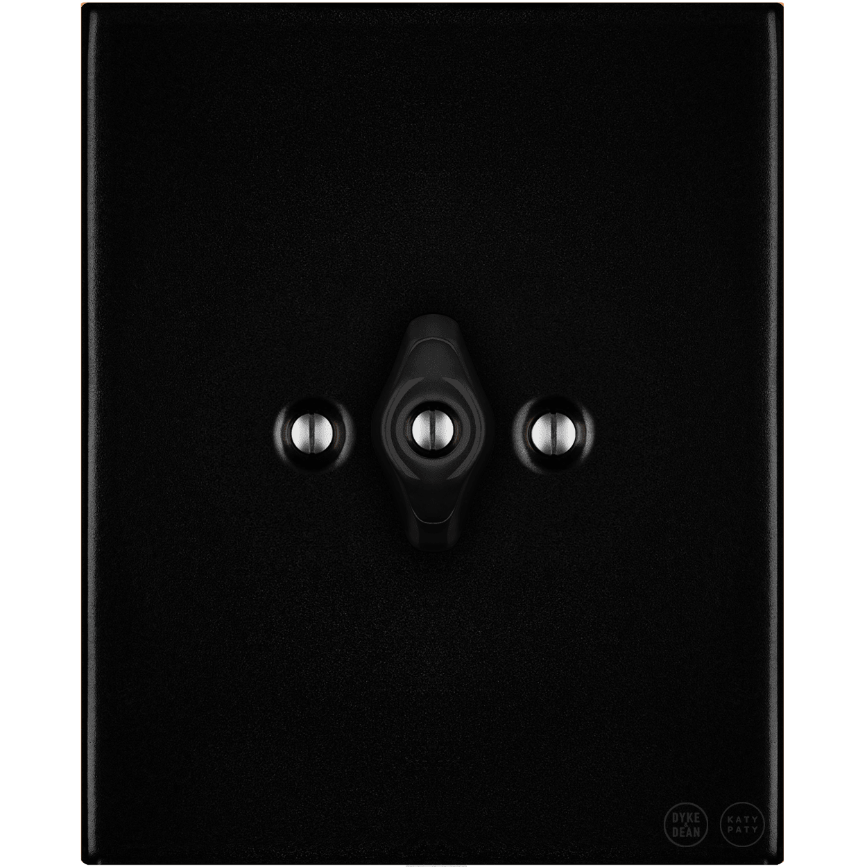 KATY PATY PORCELAIN PLATE WALL LIGHT SWITCH MATTE BLACK ROTARY - DYKE & DEAN