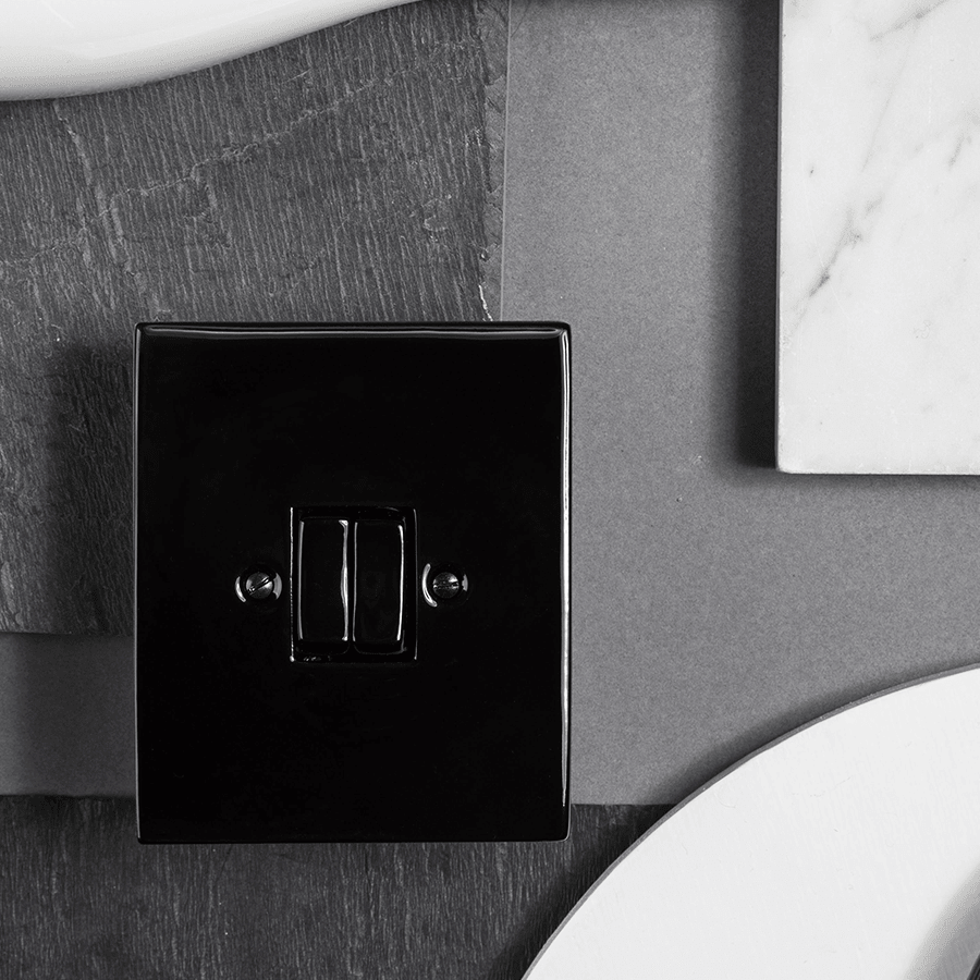 KATY PATY PORCELAIN PLATE WALL MOTION SENSOR MATTE BLACK - DYKE & DEAN