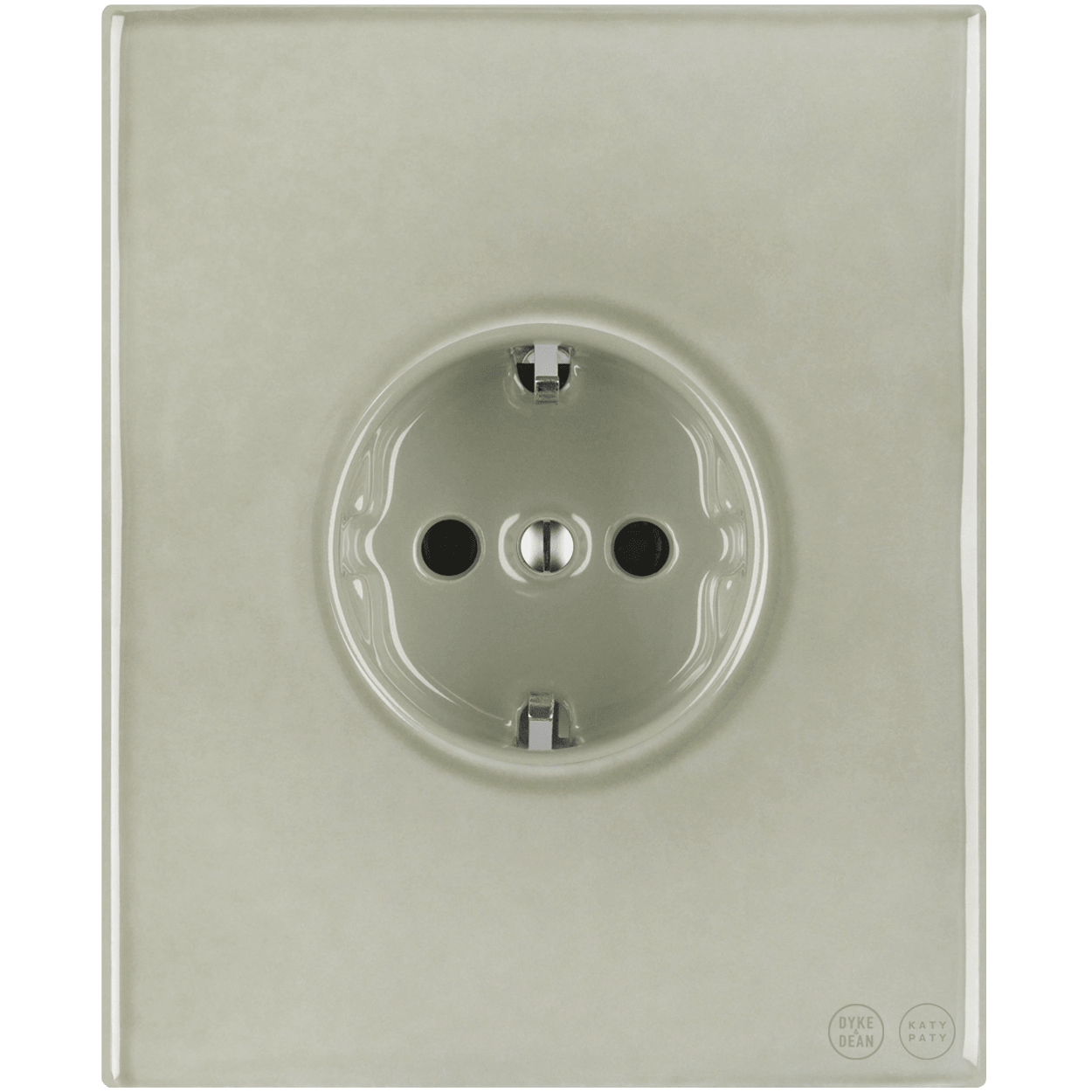 KATY PATY PORCELAIN PLATE WALL SCHUKO SOCKET GREY GREEN - DYKE & DEAN