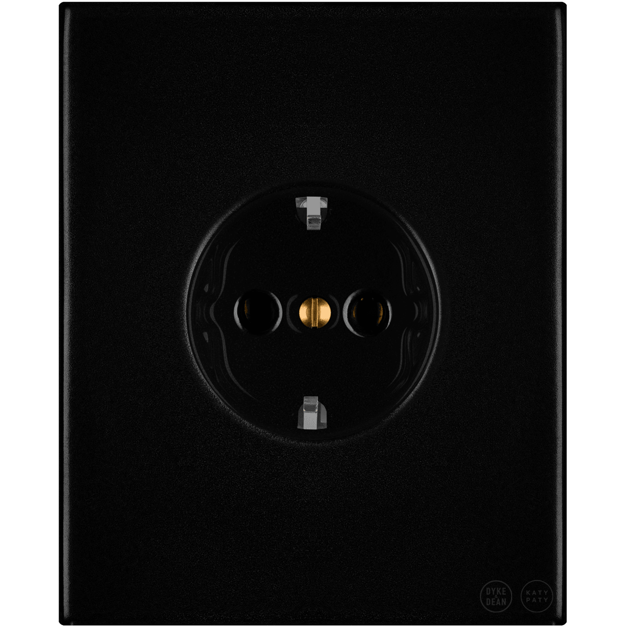 KATY PATY PORCELAIN PLATE WALL SCHUKO SOCKET MATTE BLACK - DYKE & DEAN