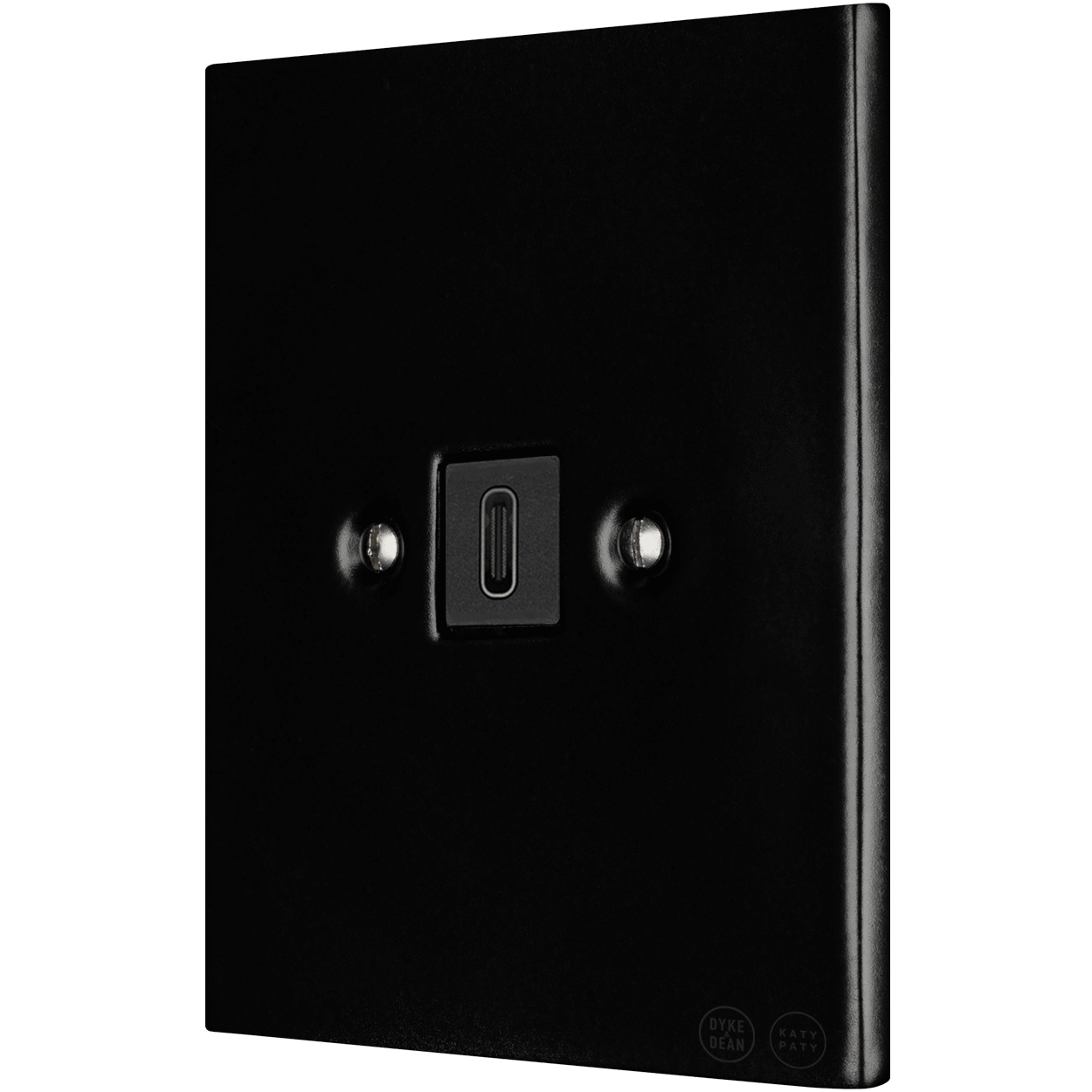 KATY PATY PORCELAIN PLATE WALL SOCKET MATTE BLACK USB - C - DYKE & DEAN