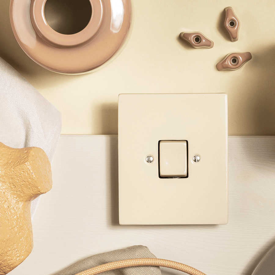 KATY PATY PORCELAIN PLATE WALL SOCKET MINT GREEN DOUBLE PC/USB - DYKE & DEAN