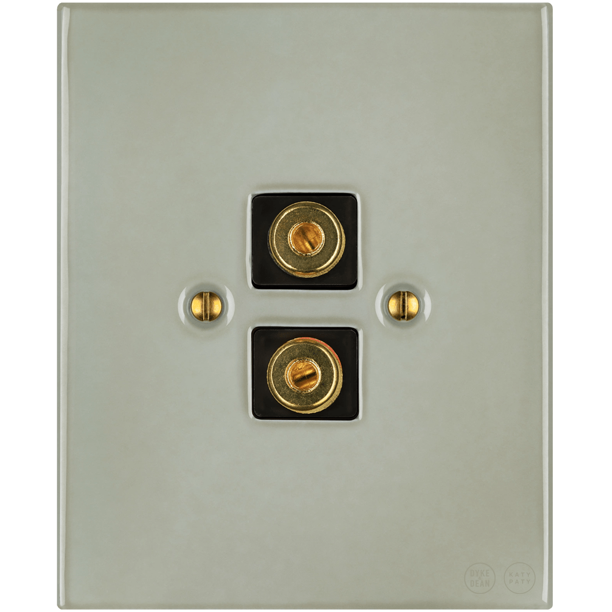 KATY PATY PORCELAIN PLATE WALL SPEAKER SOCKET GREY GREEN - DYKE & DEAN