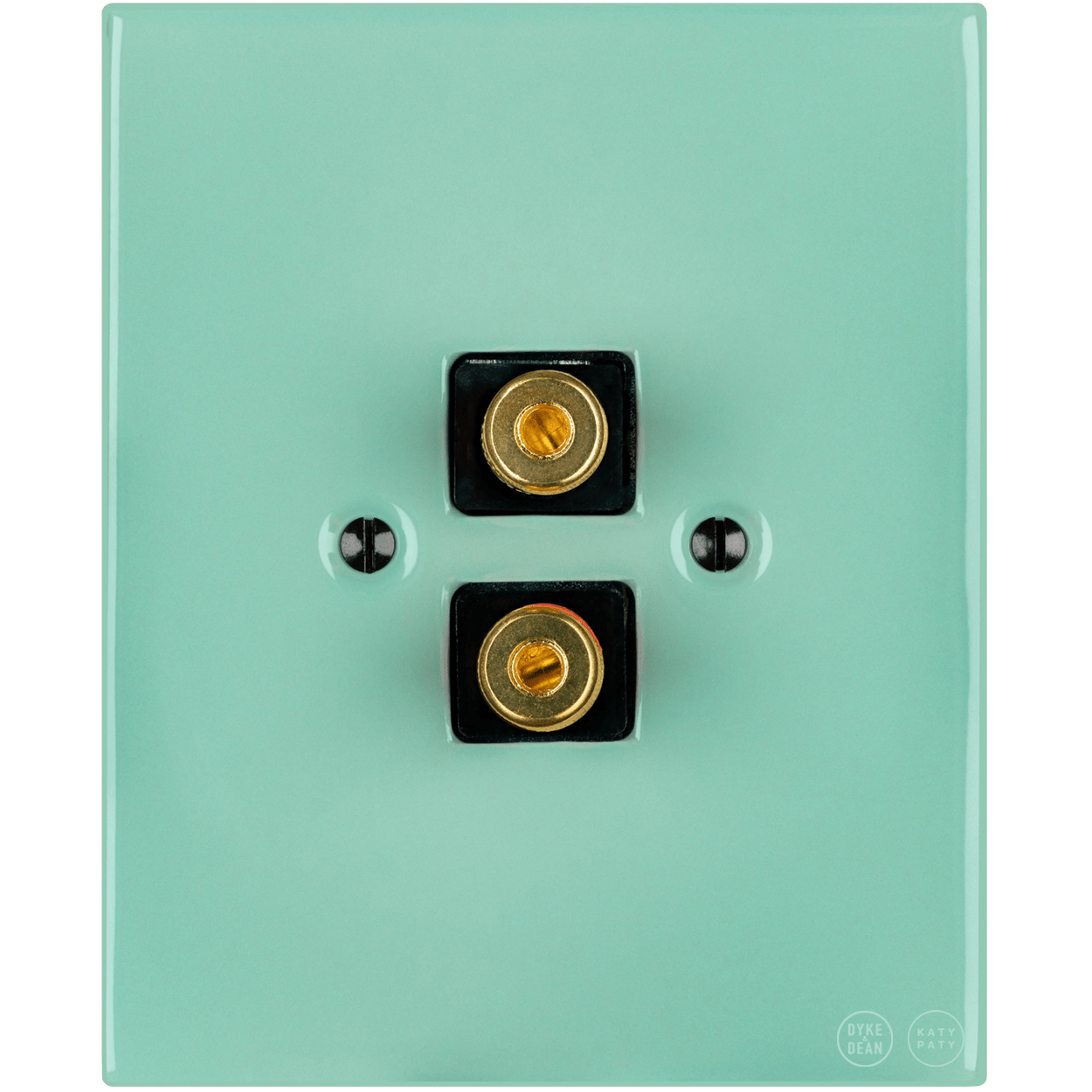 KATY PATY PORCELAIN PLATE WALL SPEAKER SOCKET MINT GREEN - DYKE & DEAN