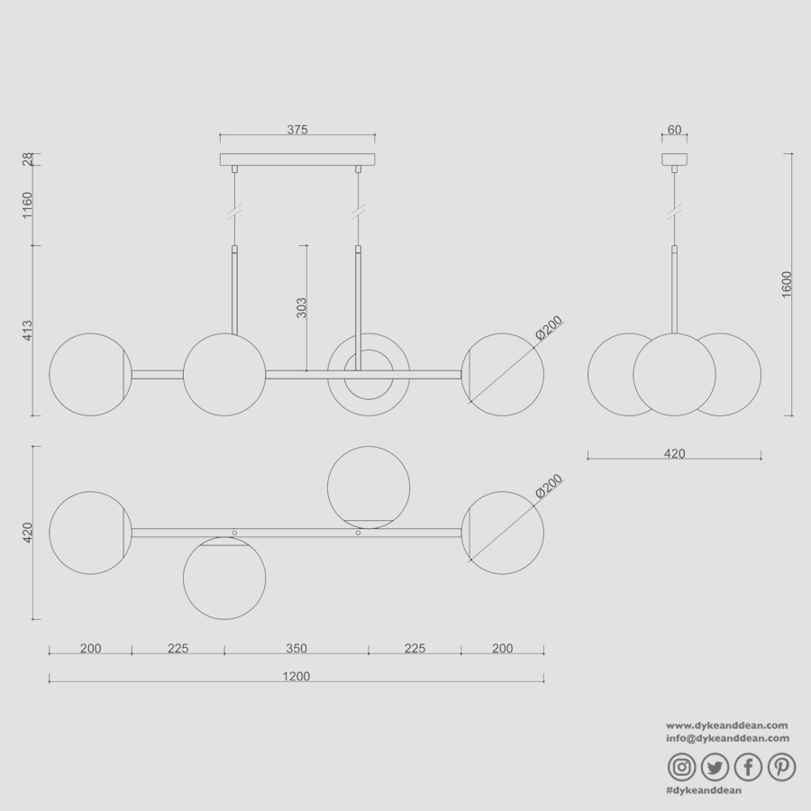 KOP WATERPROOF FIXED CEILING LIGHT BLACK - DYKE & DEAN