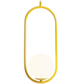LOOP GLASS GLOBE PENDANT RIVA OPAL MUSTARD - DYKE & DEAN