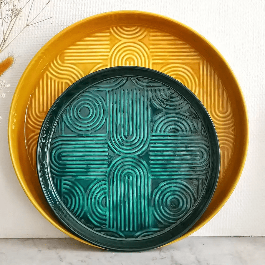 LUX PLATEAU TRAY LARGE DARK BLUE 450mm - DYKE & DEAN